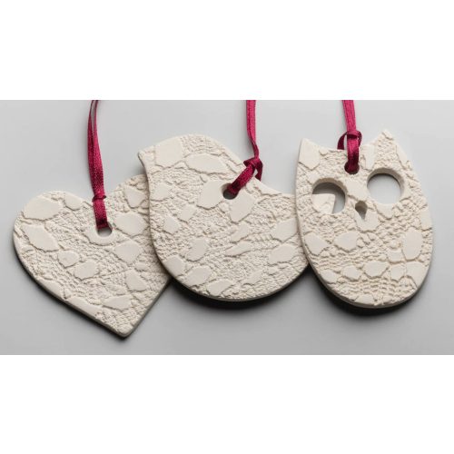 Hanging Ornament - Lace Patterned Heart